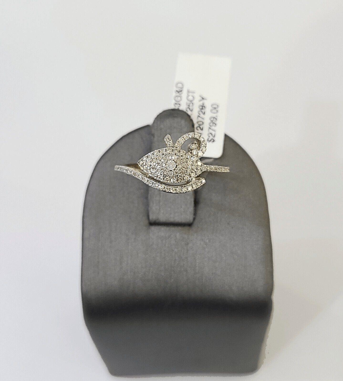 Real 10k Diamond Ladies Ring Evil Eye Yellow Gold Women Casual Genuine - GoldenlinQ